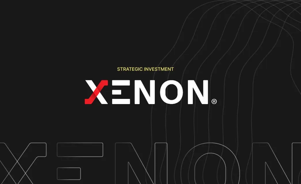Xenon logo in the centre on a dark background
